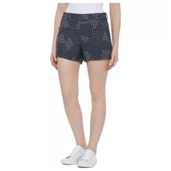 Spanx NWT Midnight Navy/White Polka Dot SUNSHINE Athletic Shorts, Size Medium - Picture 1 of 7